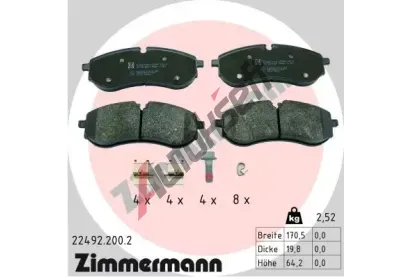 ZIMMERMANN Sada brzdovch destiek ZIM 22492.200.2, 22492.200.2
