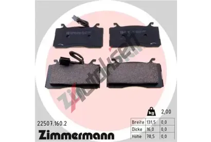 ZIMMERMANN Sada brzdovch destiek ZIM 22507.160.2, 22507.160.2