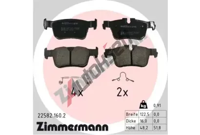 ZIMMERMANN Sada brzdovch destiek ZIM 22582.160.2, 22582.160.2