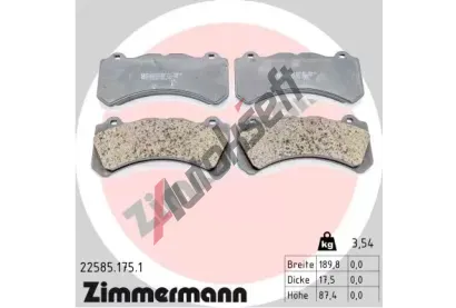 ZIMMERMANN Sada brzdovch destiek ZIM 22585.175.1, 22585.175.1