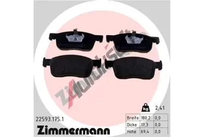 ZIMMERMANN Sada brzdovch destiek ZIM 22593.175.1, 22593.175.1