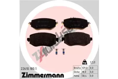 ZIMMERMANN Sada brzdovch destiek ZIM 22610.180.1, 22610.180.1