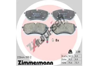 ZIMMERMANN Sada brzdovch destiek ZIM 22644.190.2, 22644.190.2