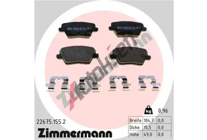 ZIMMERMANN Sada brzdovch destiek ZIM 22675.155.2, 22675.155.2