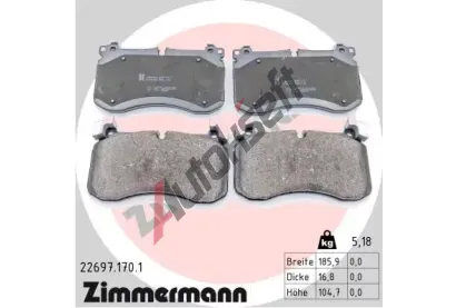 ZIMMERMANN Sada brzdovch destiek ZIM 22697.170.1, 22697.170.1