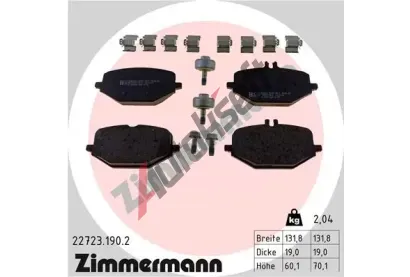 ZIMMERMANN Sada brzdovch destiek ZIM 22723.190.2, 22723.190.2