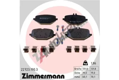 ZIMMERMANN Sada brzdovch destiek ZIM 22723.190.3, 22723.190.3