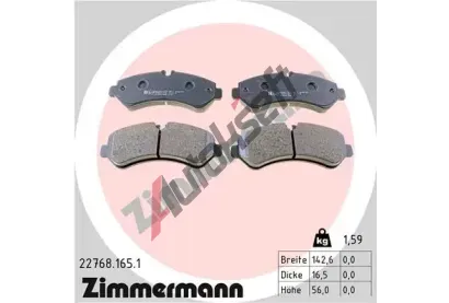 ZIMMERMANN Sada brzdovch destiek ZIM 22768.165.1, 22768.165.1