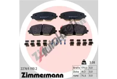 ZIMMERMANN Sada brzdovch destiek ZIM 22769.190.2, 22769.190.2