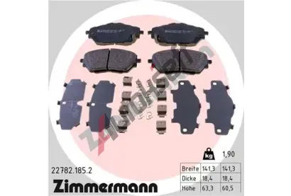 ZIMMERMANN Sada brzdovch destiek ZIM 22782.185.2, 22782.185.2