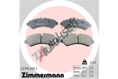 ZIMMERMANN Sada brzdovch destiek ZIM 22791.205.1, 22791.205.1