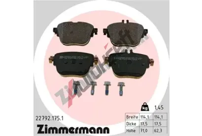 ZIMMERMANN Sada brzdovch destiek ZIM 22792.175.1, 22792.175.1