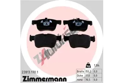 ZIMMERMANN Sada brzdovch destiek ZIM 22813.170.1, 22813.170.1