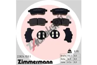 ZIMMERMANN Sada brzdovch destiek ZIM 22824.150.1, 22824.150.1