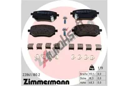 ZIMMERMANN Sada brzdovch destiek ZIM 22861.180.2, 22861.180.2