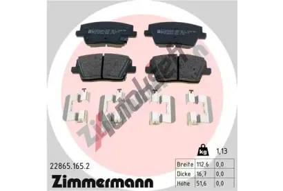 ZIMMERMANN Sada brzdovch destiek ZIM 22865.165.2, 22865.165.2