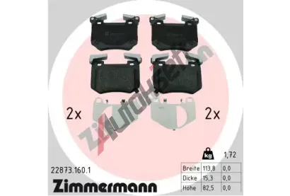 ZIMMERMANN Sada brzdových destiček ZIM 22873.160.1, 22873.160.1 ZIMMERMANN Sada brzdových destiček ZIM 22873.160.1, 22873.160.1