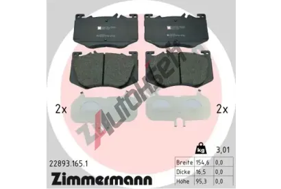 ZIMMERMANN Sada brzdových destiček ZIM 22893.165.1, 22893.165.1  ZIMMERMANN Sada brzdových destiček ZIM 22893.165.1, 22893.165.1