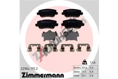ZIMMERMANN Sada brzdovch destiek ZIM 22904.175.2, 22904.175.2