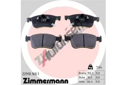 ZIMMERMANN Sada brzdových destiček ZIM 22910.160.1, 22910.160.1 ZIMMERMANN Sada brzdových destiček ZIM 22910.160.1, 22910.160.1
