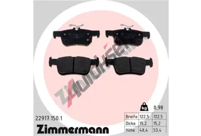 ZIMMERMANN Sada brzdovch destiek ZIM 22917.150.1, 22917.150.1