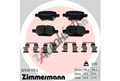 ZIMMERMANN Sada brzdov�ch desti�ek ZIM 22930.170.2, 22930.170.2