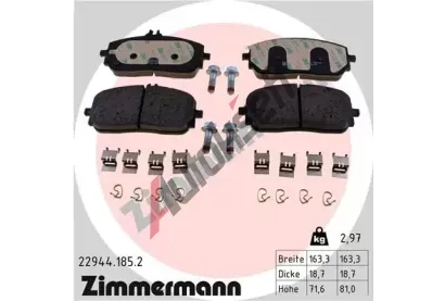ZIMMERMANN Sada brzdovch destiek ZIM 22944.185.2, 22944.185.2