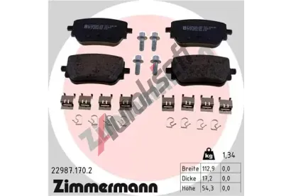 ZIMMERMANN Sada brzdovch destiek ZIM 22987.170.2, 22987.170.2