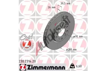 ZIMMERMANN Brzdov kotou COAT Z - 281 mm ZIM 230.2314.20, 230.2314.20