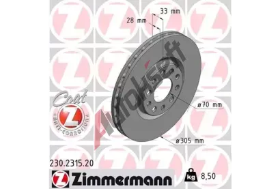 ZIMMERMANN Brzdov kotou COAT Z - 305 mm ZIM 230.2315.20, 230.2315.20