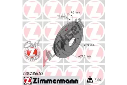 ZIMMERMANN Brzdov kotou drkovan SPORT COAT Z - 240 mm ZIM 230.2356.52, 230.2356.52