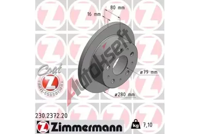 ZIMMERMANN Brzdov kotou COAT Z - 280 mm ZIM 230.2372.20, 230.2372.20