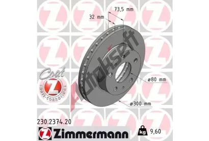 ZIMMERMANN Brzdov kotou COAT Z - 300 mm ZIM 230.2374.20, 230.2374.20