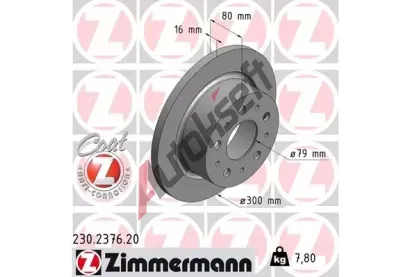 ZIMMERMANN Brzdový kotouč COAT Z - 300 mm ZIM 230.2376.20, 230.2376.20 ZIMMERMANN Brzdový kotouč COAT Z - 300 mm ZIM 230.2376.20, 230.2376.20