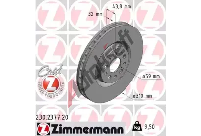 ZIMMERMANN Brzdov kotou COAT Z - 310 mm ZIM 230.2377.20, 230.2377.20