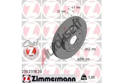 ZIMMERMANN Brzdov kotou COAT Z - 280 mm ZIM 230.2378.20, 230.2378.20