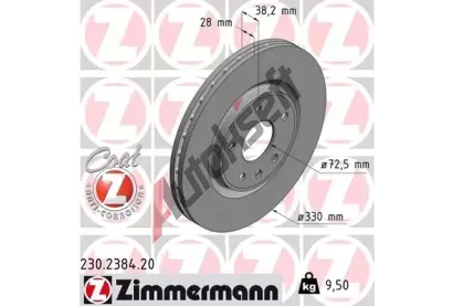 ZIMMERMANN Brzdov kotou COAT Z - 330 mm ZIM 230.2384.20, 230.2384.20