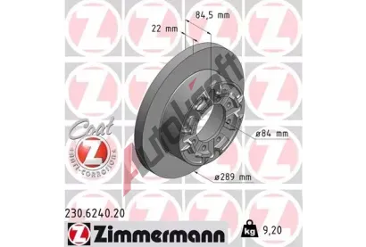 ZIMMERMANN Brzdov kotou COAT Z - 289 mm ZIM 230.6240.20, 230.6240.20