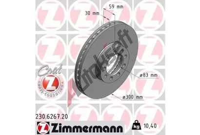 ZIMMERMANN Brzdov kotou COAT Z - 300 mm ZIM 230.6267.20, 230.6267.20
