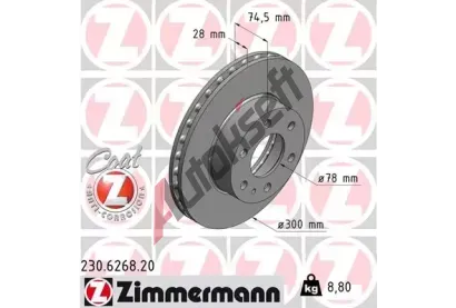 ZIMMERMANN Brzdov kotou COAT Z - 300 mm ZIM 230.6268.20, 230.6268.20