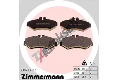 ZIMMERMANN Sada brzdovch destiek - kotouov brzda ZIM 23021.190.1, 23021.190.1