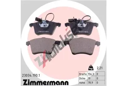 ZIMMERMANN Sada brzdovch destiek - kotouov brzda ZIM 23034.190.1, 23034.190.1