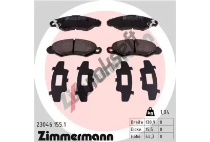 ZIMMERMANN Sada brzdových destiček - kotoučová brzda ZIM 23046.155.1, 23046.155.1 ZIMMERMANN Sada brzdových destiček - kotoučová brzda ZIM 23046.155.1, 23046.155.1