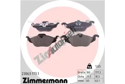 ZIMMERMANN Sada brzdových destiček - kotoučová brzda ZIM 23063.173.1, 23063.173.1 ZIMMERMANN Sada brzdových destiček - kotoučová brzda ZIM 23063.173.1, 23063.173.1