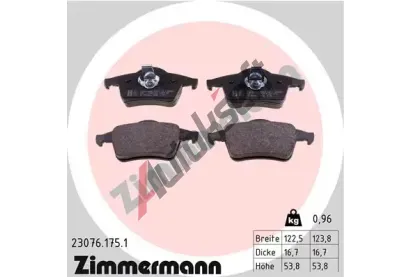 ZIMMERMANN Sada brzdovch destiek - kotouov brzda ZIM 23076.175.1, 23076.175.1