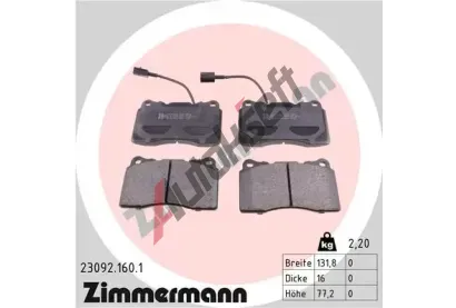 ZIMMERMANN Sada brzdovch destiek - kotouov brzda ZIM 23092.160.1, 23092.160.1