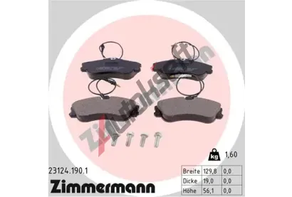 ZIMMERMANN Sada brzdovch destiek - kotouov brzda ZIM 23124.190.1, 23124.190.1