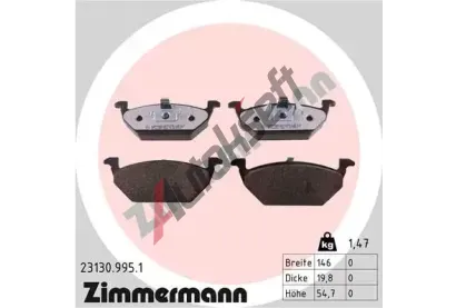 ZIMMERMANN Sada brzdovch destiek rd:z ZIM 23130.995.1, 23130.995.1