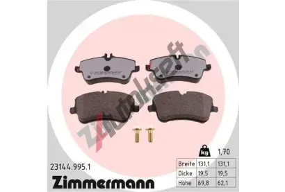ZIMMERMANN Sada brzdovch destiek rd:z ZIM 23144.995.1, 23144.995.1
