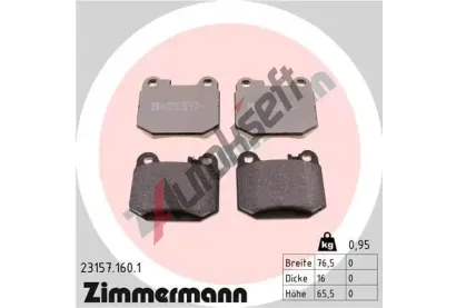 ZIMMERMANN Sada brzdovch destiek - kotouov brzda ZIM 23157.160.1, 23157.160.1